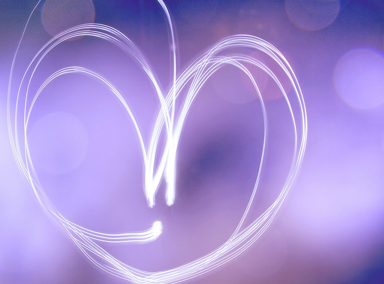 abstract heart on a purple background