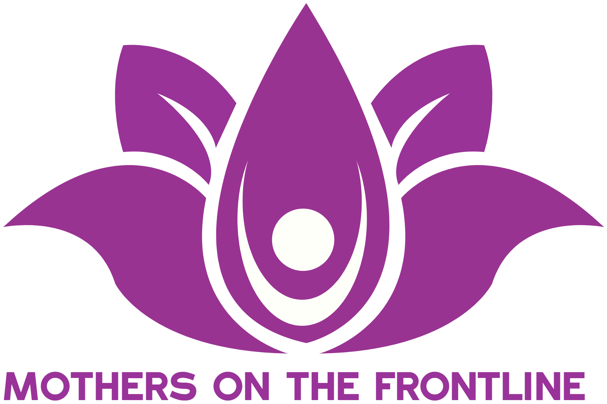 logo - purple lotus flower with abstract figure of person with open arms in the center